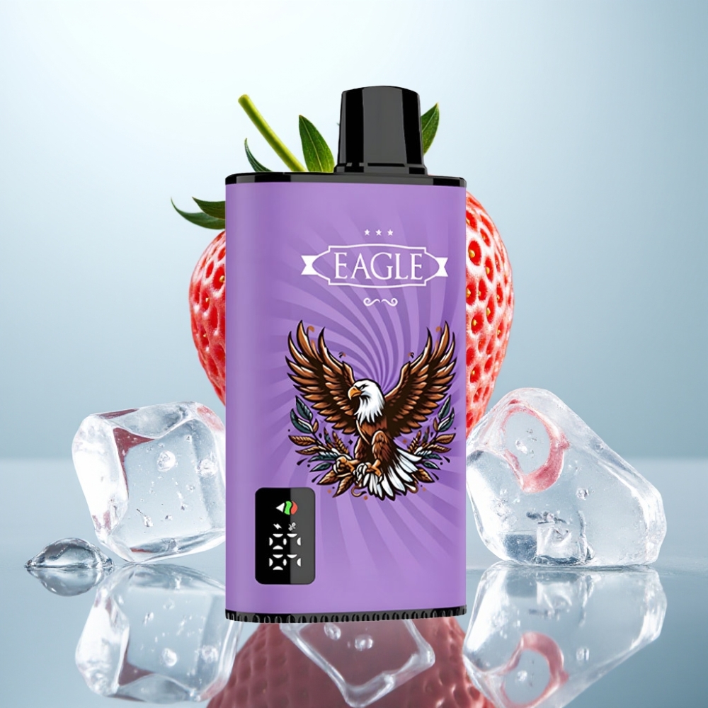 JNR EAGLE Smart 23000 Puffs Disposable Vape Zemeņu Ledus ar Digitālo Displeju, 1.0ohm, Type-C