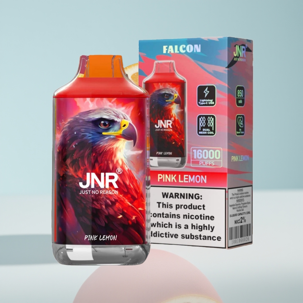 JNR Falcon 16000 Puffs Disposable Vape Rozā Citrons (16000 Puffs, 22ml, 850mAh)