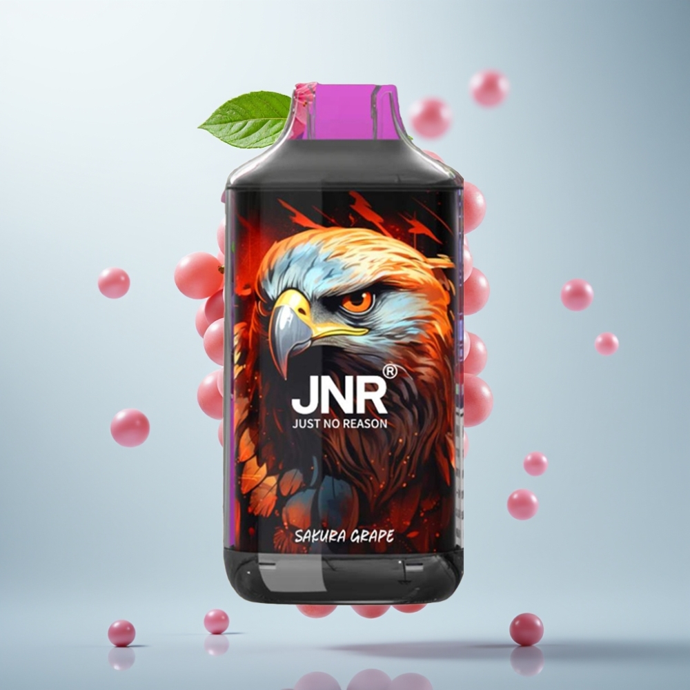 JNR Falcon 16000 Puffs Disposable Vape Sakura Grape, 850mAh, 22ml, Dual Mesh Coil