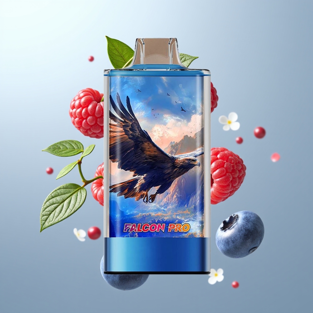 JNR Falcon Pro 28000 Disposable Vape 30ml 28000 Puffs 5% Nikotīns Zileņu Aveņu Ķiršu
