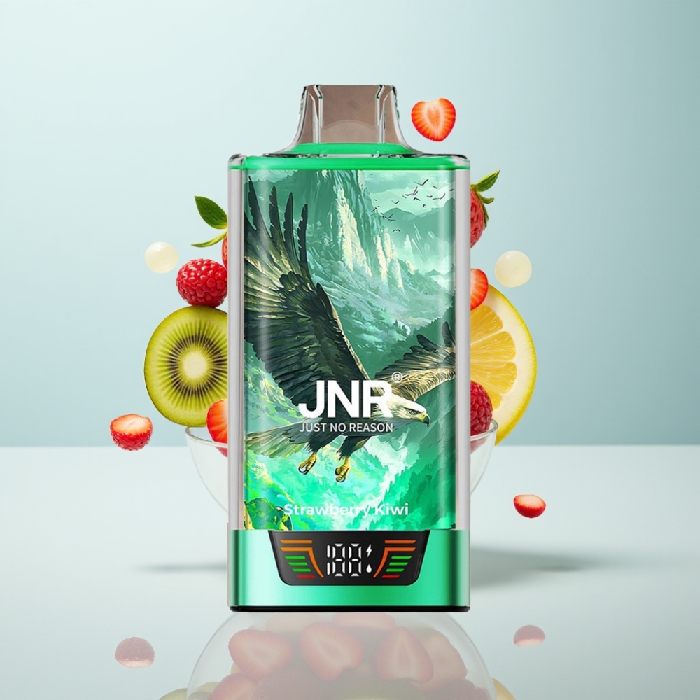 JNR Falcon Pro 28000 Disposable Vape (30ml, 28000 pūšas, 5% nikotīna, Zemeņu Kiwi)