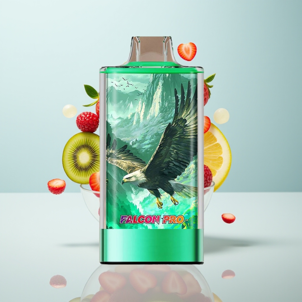 JNR Falcon Pro 28000 Disposable Vape (30ml, 28000 pūšas, 5% nikotīna, Zemeņu Kiwi)
