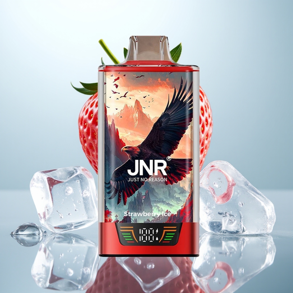 JNR Falcon Pro 28000 Disposable Vape (30ml, 5% Nikotīns, Zemeņu Ledus)