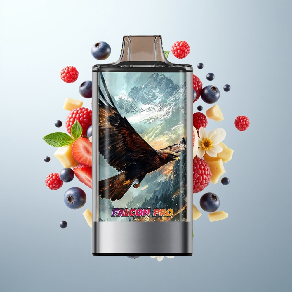 JNR Falcon Pro 28000 Disposable Vape Jauktās Ogles, 28000 Iviļņojumi, 5% Nikotīna, USB-C