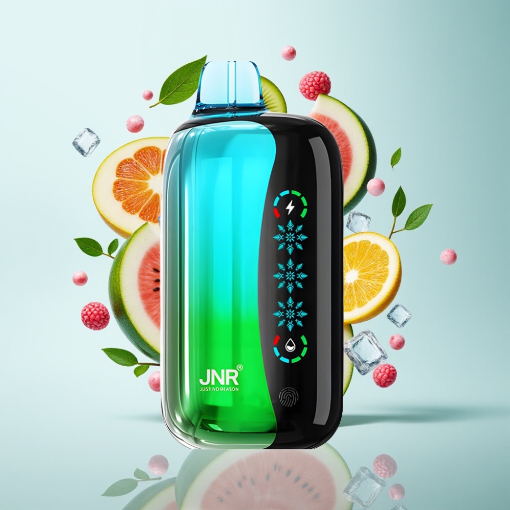 JNR Flex Ice 21000 Puffs Disposable Vape Kiwi Arbūzu Ledus – 26ml, 1.2 Ohm Dual Mesh, 1000mAh, Customizable Airflow, Ice Adjustable
