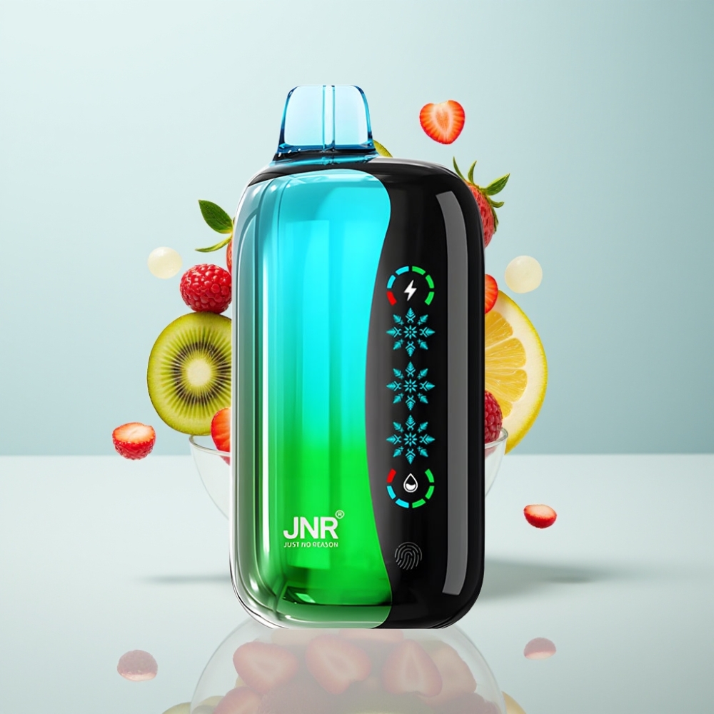 JNR Flex Ice 21000 Puffs Disposable Vape Zemeņu-Kivi ar Ice Adjustable, 26ml, Type-C