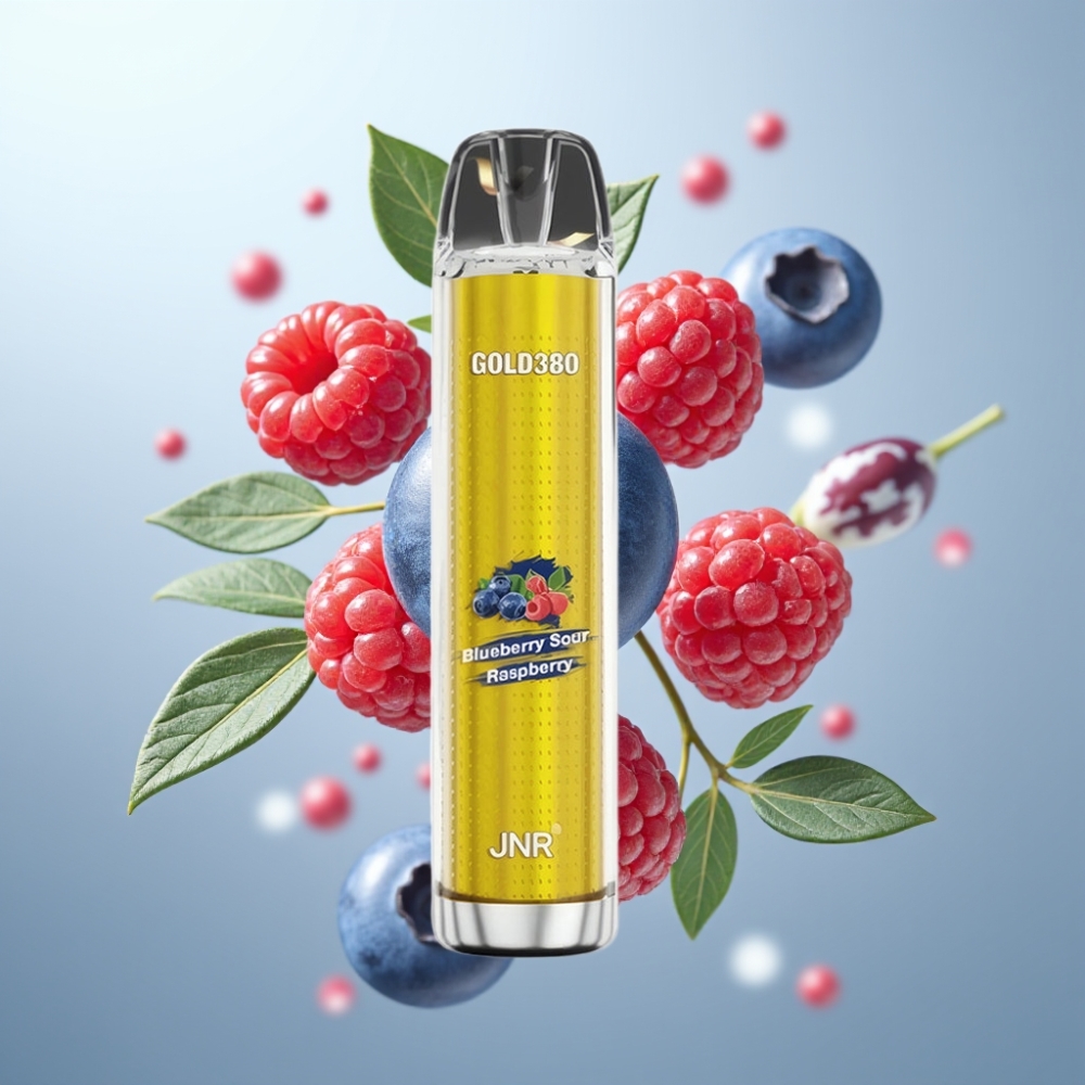 JNR Gold380 6000 Puffs 13ml 0%/2%/5% Miltu Spole Zemeņu Aveņu