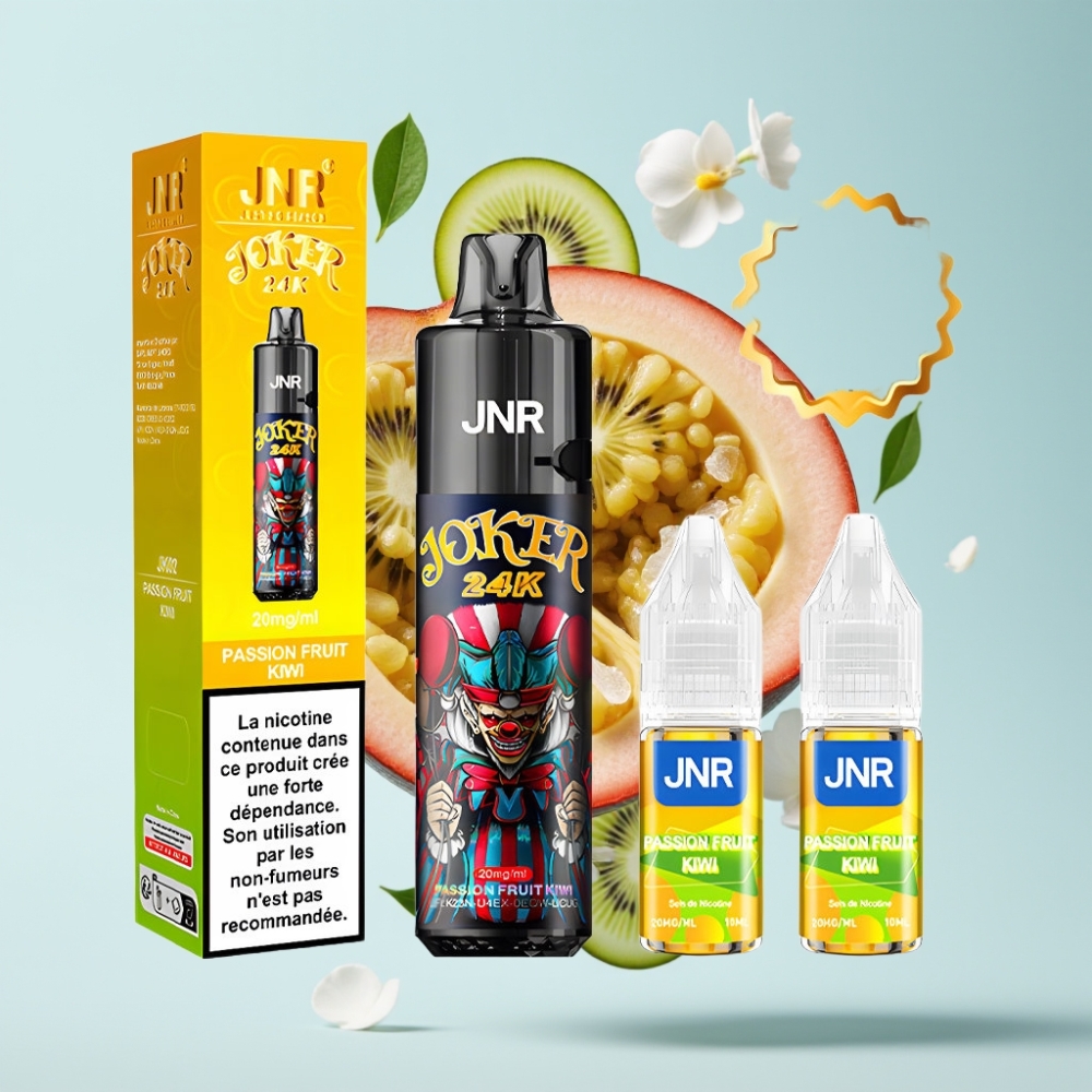 JNR Joker 24K Pūšas Disposable Vape Marakuya Kivi, 2+10ml, 800mAh, 2% nikotīna