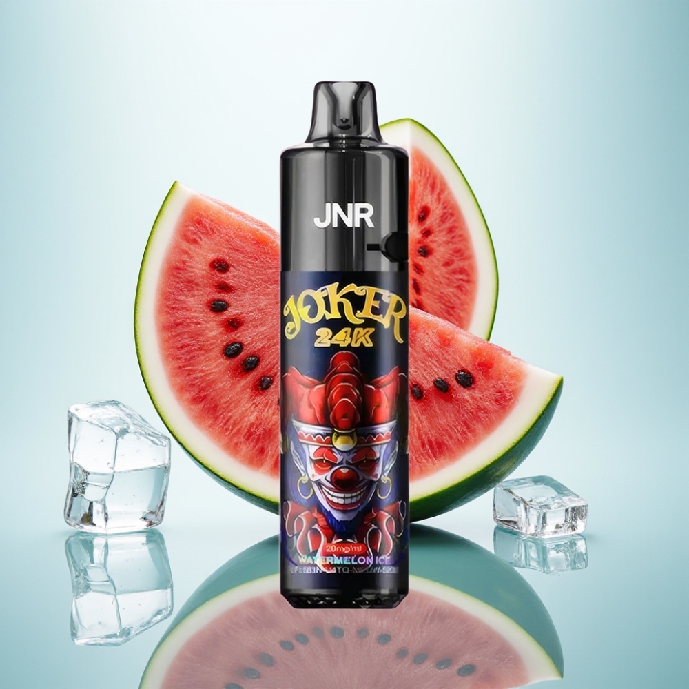 JNR Joker 24K Pūšu Disposable Vape Watermelon Ice, 24000 Pūšu, 2% Nikotīna, 800mAh, Type-C