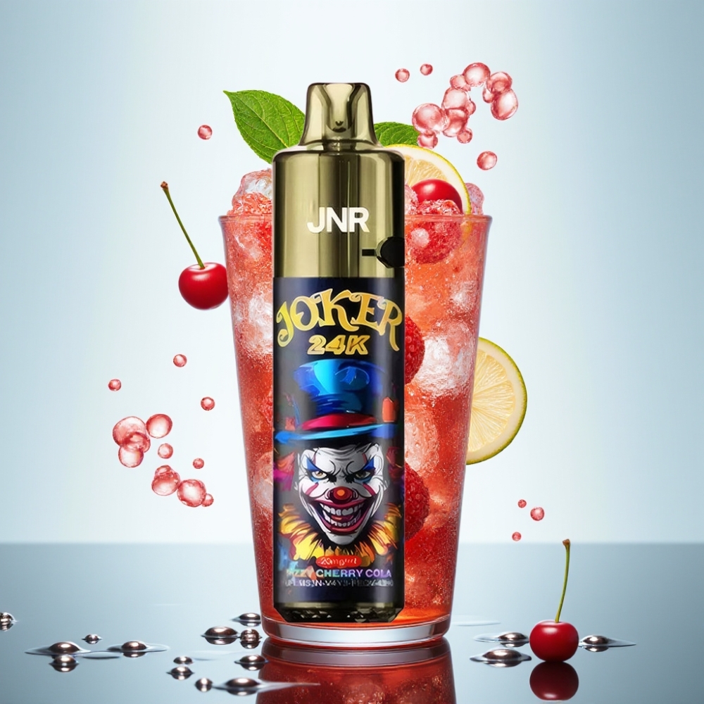 JNR Joker 24K Pūšu Refillable Disposable Vape Fizzy Cherry Cola, 800mAh, 2% nikotīna