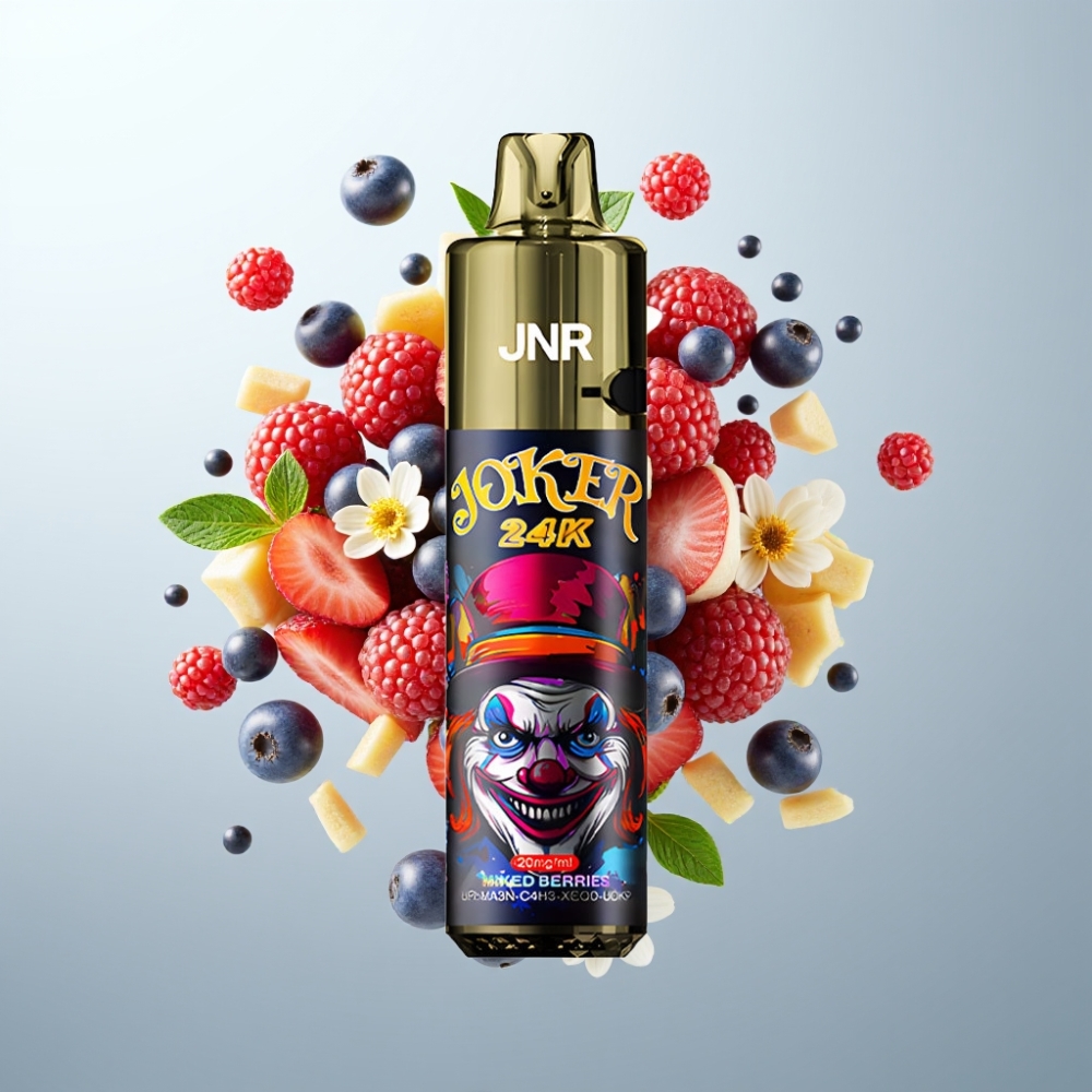 JNR Joker 24K Pūšu Refillable Disposable Vape ar Jauktām Ogām, 800mAh, Type-C