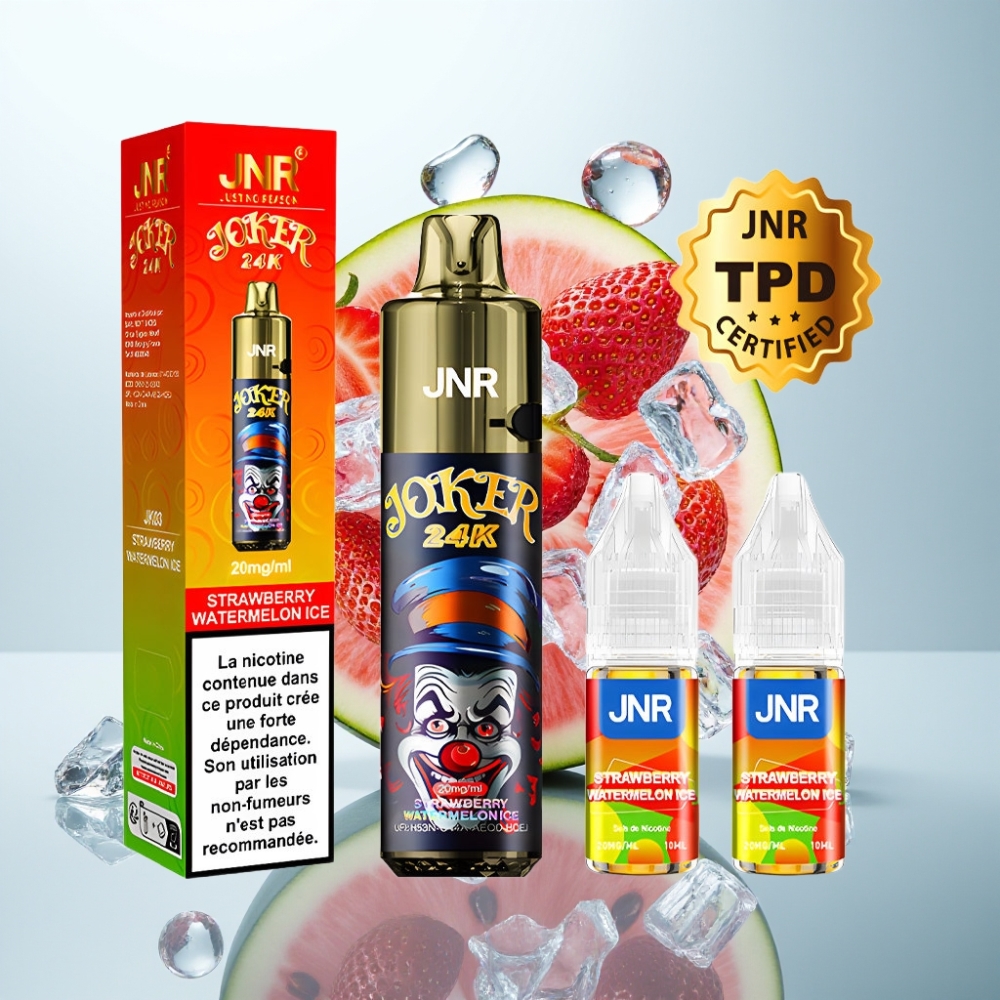 JNR Joker 24K Puffs 2+10ml Pārlādējams, Zemeņu Arbūzu Ledus, 800mAh, Type-C