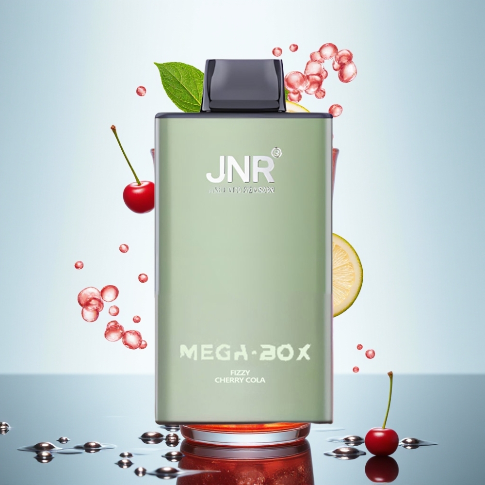 JNR Mega Box 25000 Puffs Disposable Vape Dzirkstošā ķiršu kola, 30ml, 850mAh