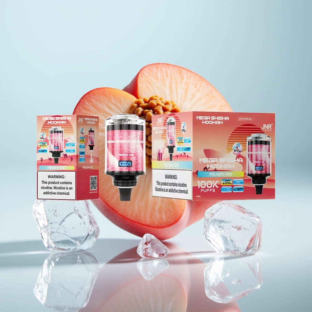JNR Mega Shisha 100K Desktop, Persiku Ledus, 60ml, 2200mAh, Type-C