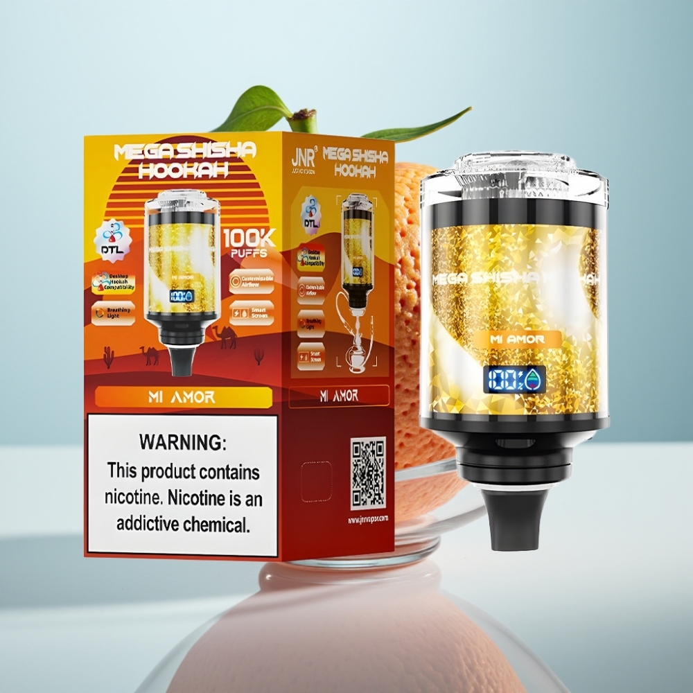 JNR Mega Shisha Darbvirsmas Saderība 100K Mi Amor 60ml 2200mAh Type-C