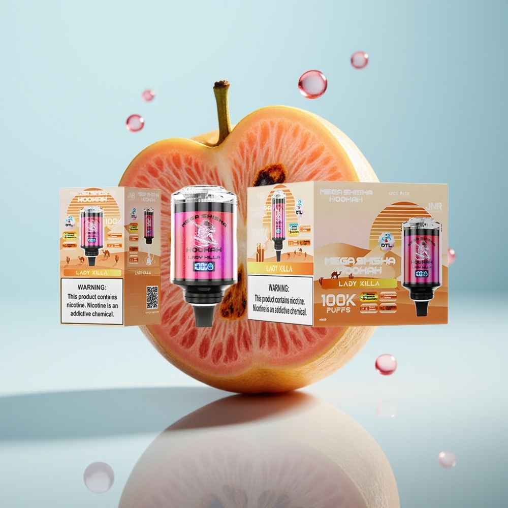 JNR Mega Shisha Hookah Desktop 100K 60ml 2200mAh Type-C Lady Killa