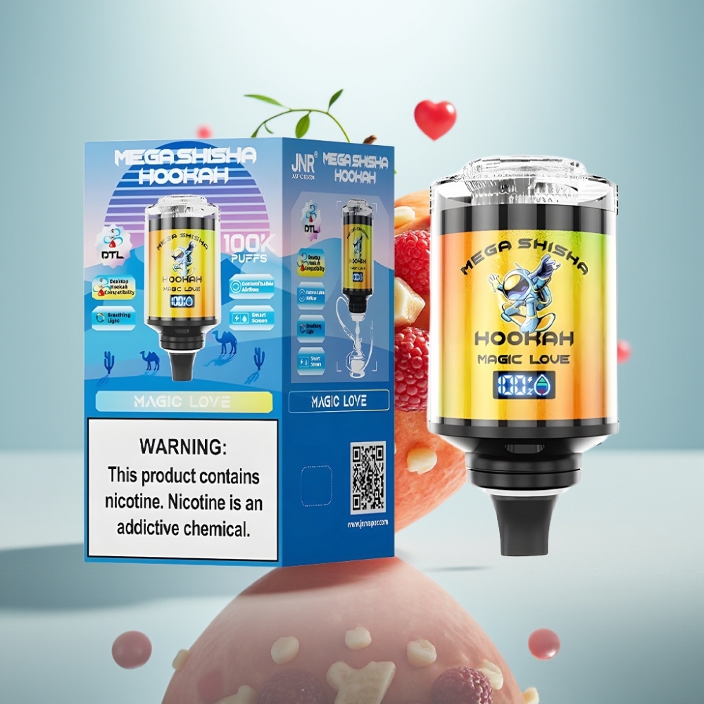 JNR Mega Shisha Nargile 100K Galda Mīlestība, 100K piepildes, 60ml, 2200mAh