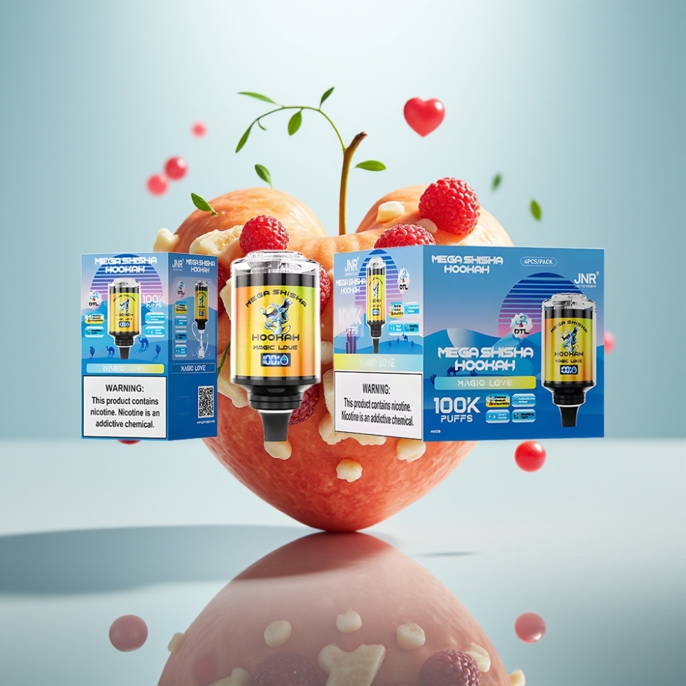 JNR Mega Shisha Nargile 100K Galda Mīlestība, 100K piepildes, 60ml, 2200mAh