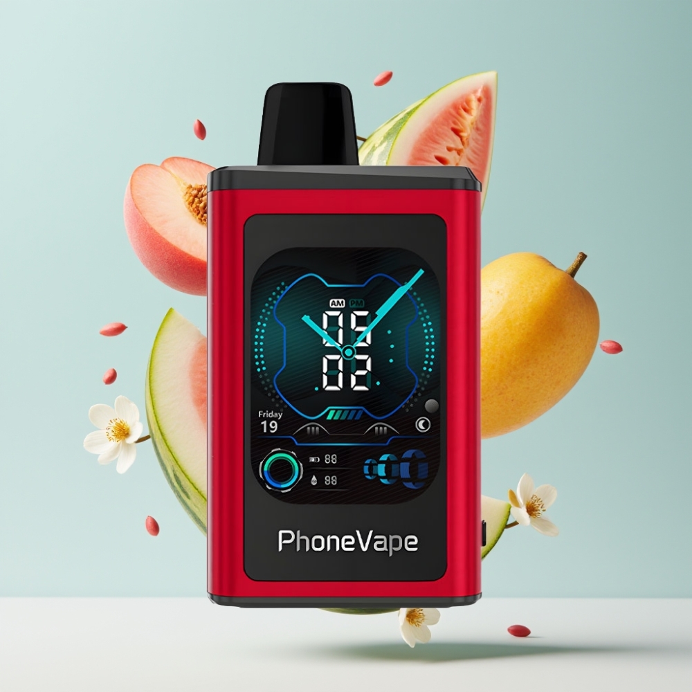JNR PhoneVape 30000 pūči Disposable Vape Persiku Mango Arbūzs, 850mAh, Type-C, Turbo, Apps