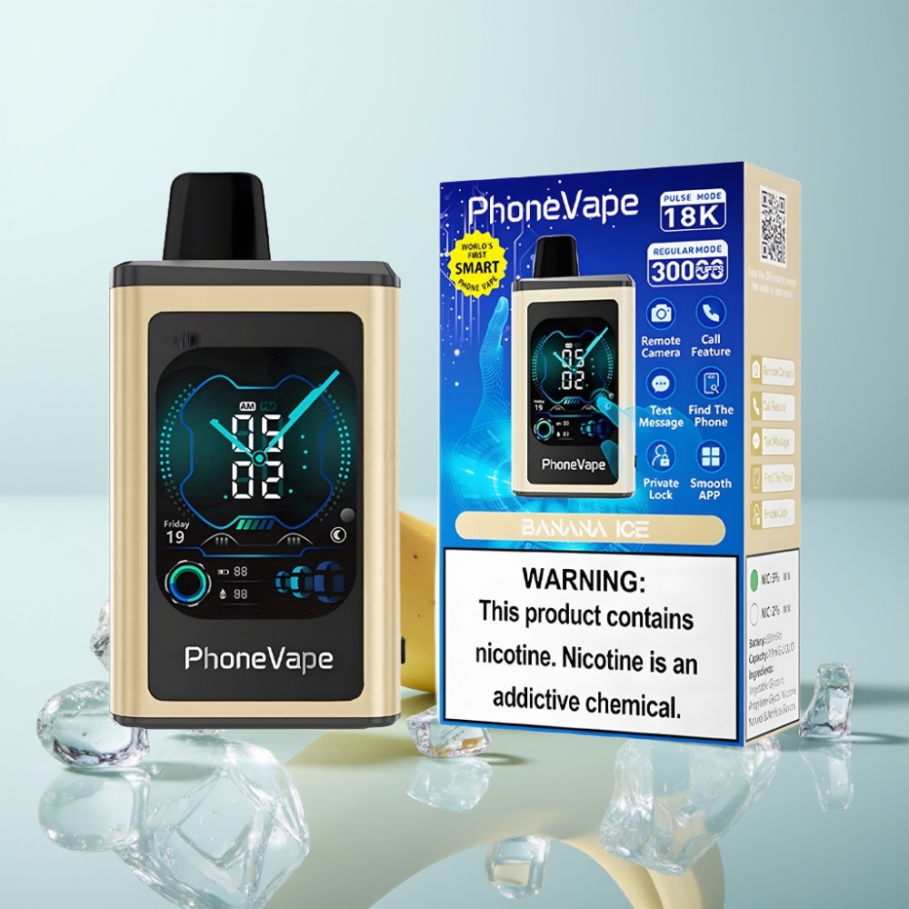 JNR PhoneVape 30000 piepieni, Banānu Ledus, 850mAh, Type-C, Turbo, Aplikācija