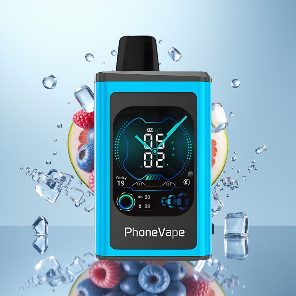 JNR PhoneVape 30000 piepildījumi Disposable Vape Blue Razz Ice, 850mAh, Type-C, Turbo, Airflow, App, 2%/5%