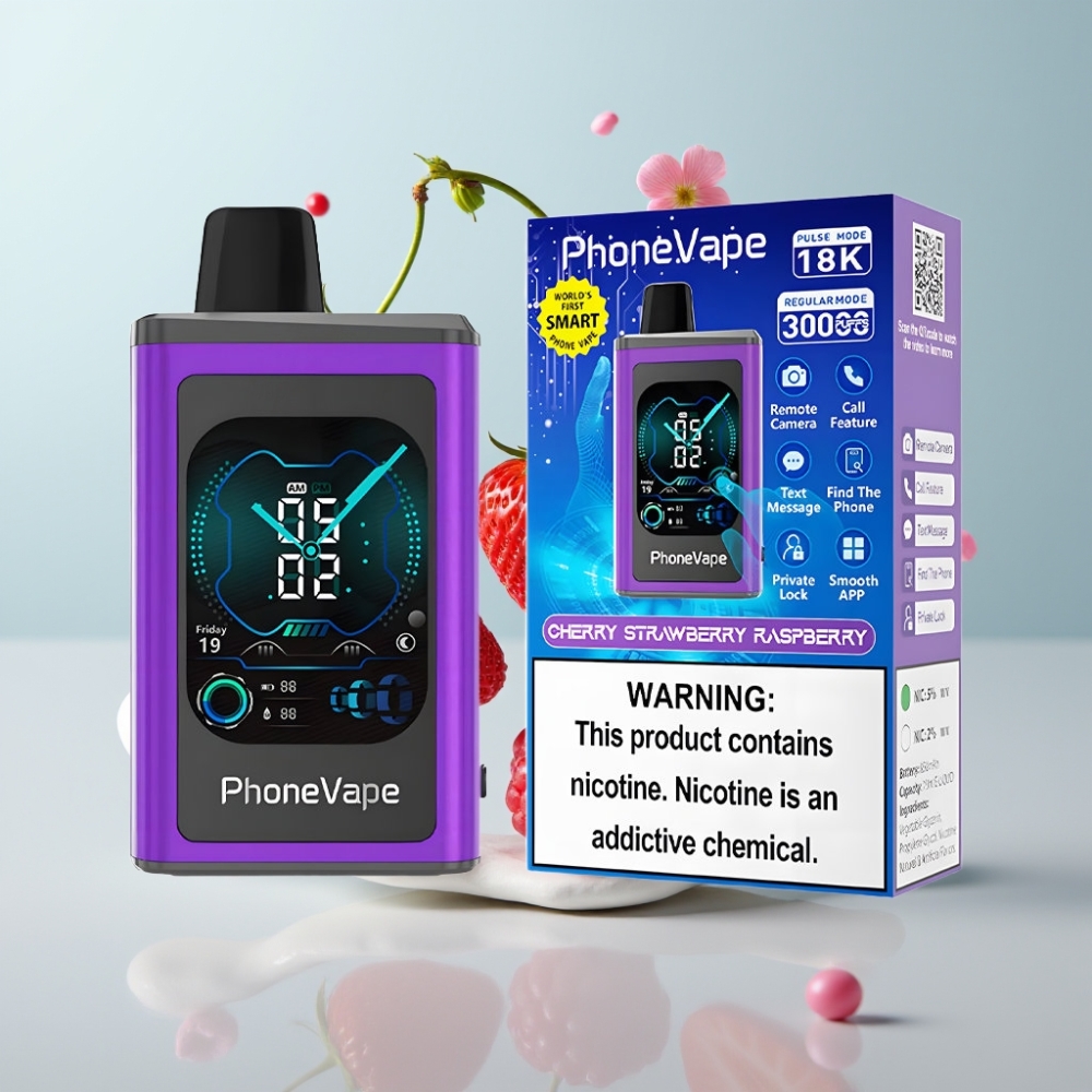 JNR PhoneVape 30000 puffs, 850mAh, Type-C, Turbo, Cherry Strawberry Raspberry