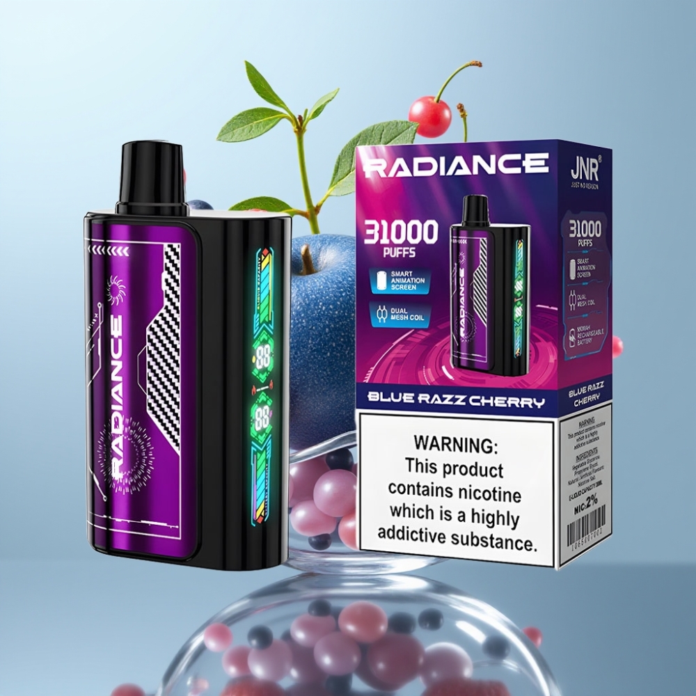 JNR Radiance 31000 Puffs 28ml Type-C ZILĀ KRĀSMAĶIRŠU Disposable Vape