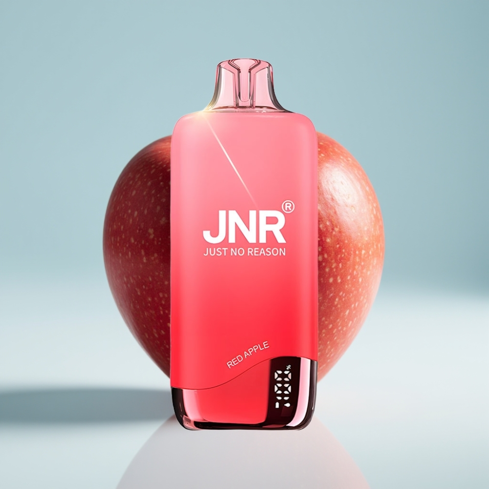 JNR Rainbow 10500 Pūfu Disposable Vape Sarkanā Ābele, 18ml, 0%,2%,5% Nikotīns