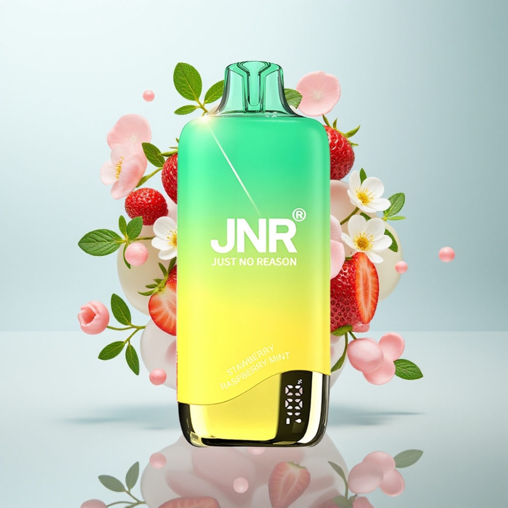 JNR Rainbow 10500 Puffs Disposable Vape Zemeņu Persiku Mētra, 18ml, USB-C, 0/2/5% Nikotīna