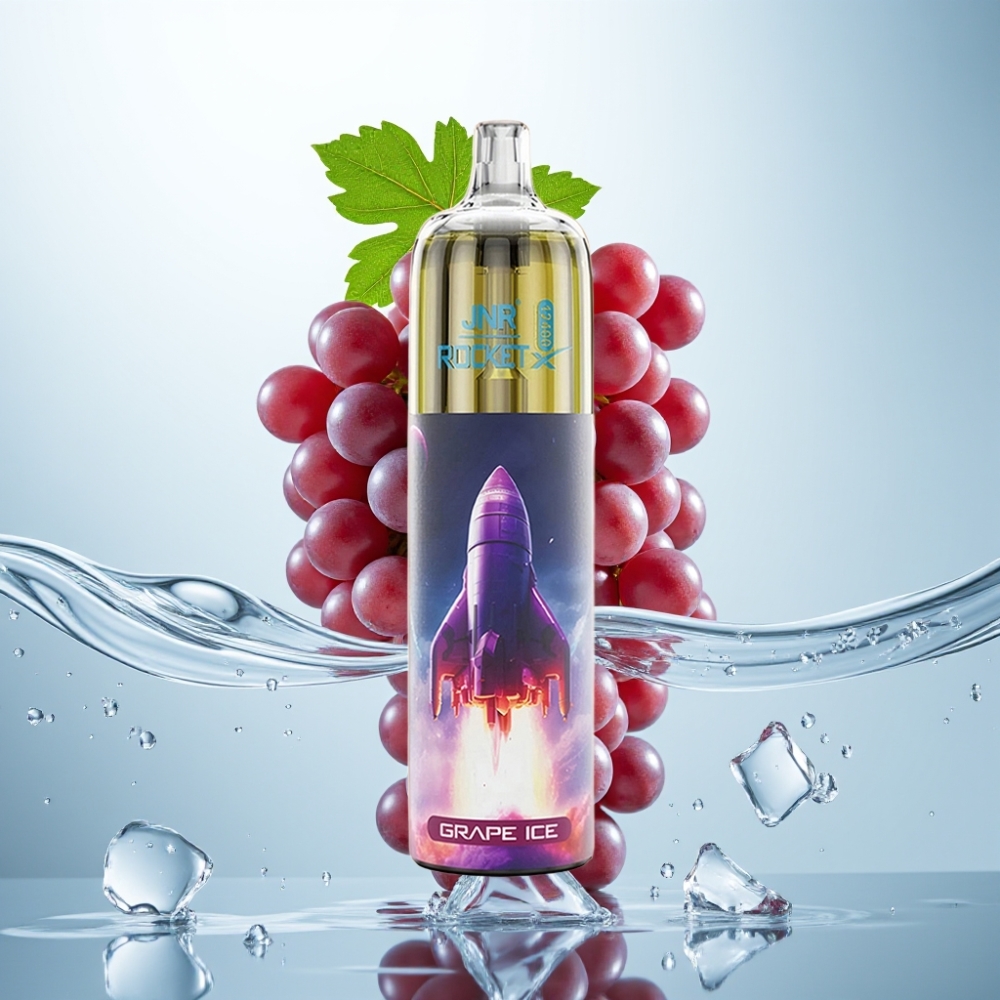 JNR Rocket-X 12400 Pūfu Disposable Vape Grape Ice ar RGB, 25ml, Type-C