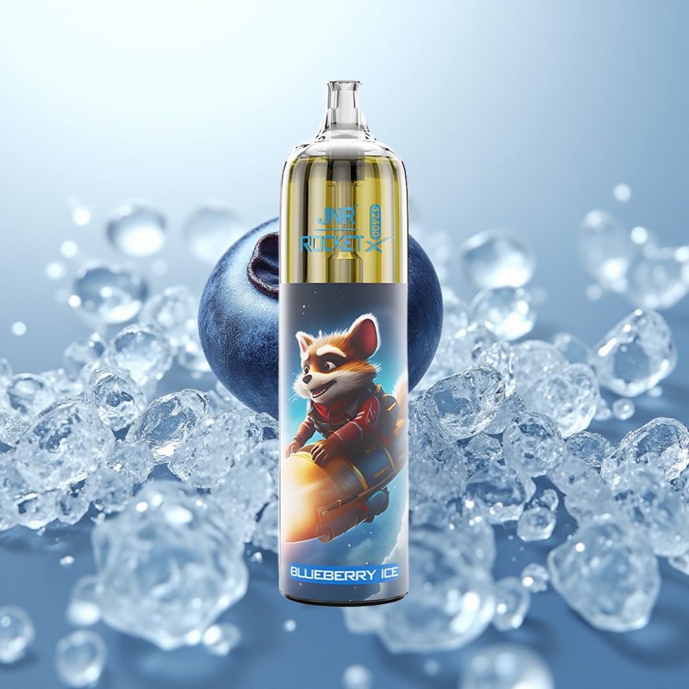 JNR Rocket-X 12400 Pūfu Disposable Vape Zilenes Ledus, 25ml, RGB Gaismas