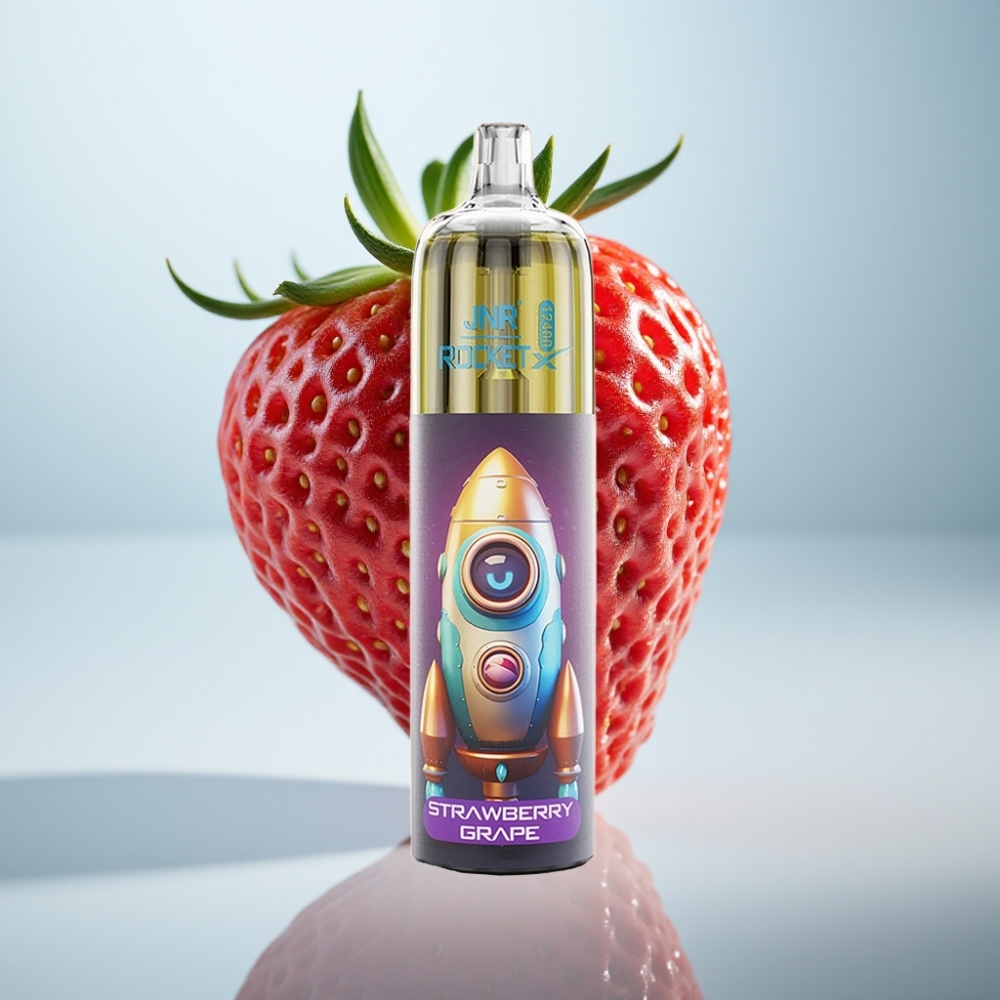 JNR Rocket-X 12400 Pūti Disposable Vape Zemeņu Vīnogu, RGB, Type-C, 1.2ohm, 850mAh