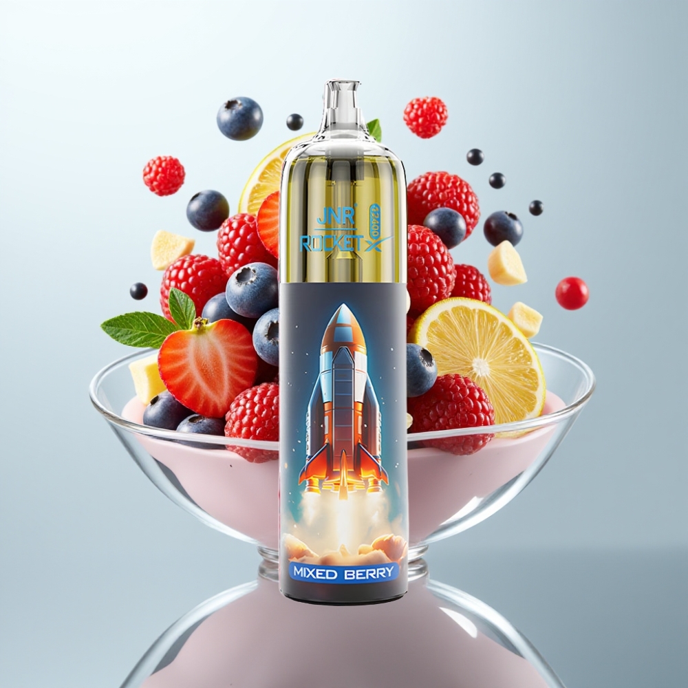 JNR Rocket-X 12400 Puffs Disposable Vape Jauktās Ogles, RGB, 850mAh, Type-C