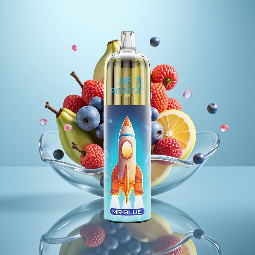 JNR Rocket-X 12400 Puffs Disposable Vape Mr Blue ar RGB gaismu un Type-C uzlādi