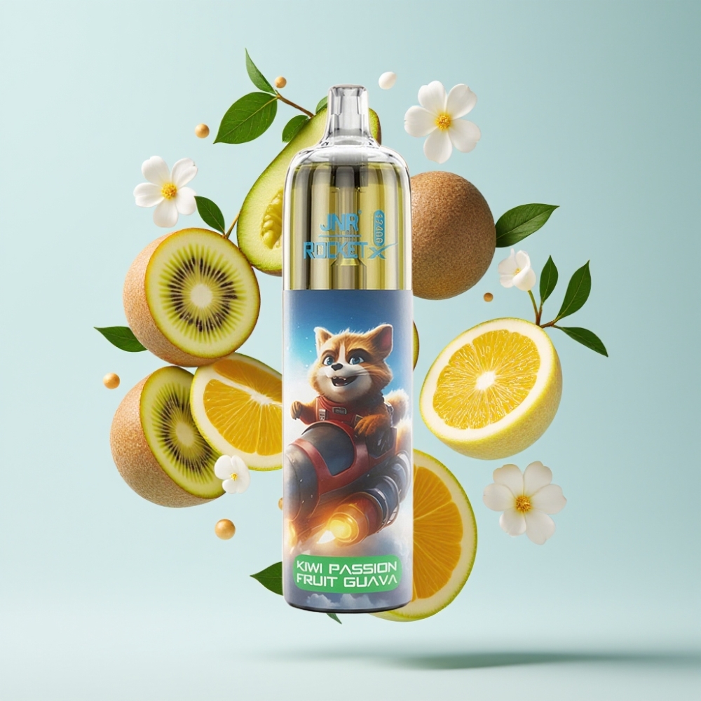 JNR Rocket-X 12400 Puffs Dispozabla Vape — Kiwi Passion Fruit Guava, 25ml, 1.2ohm, RGB, Type-C