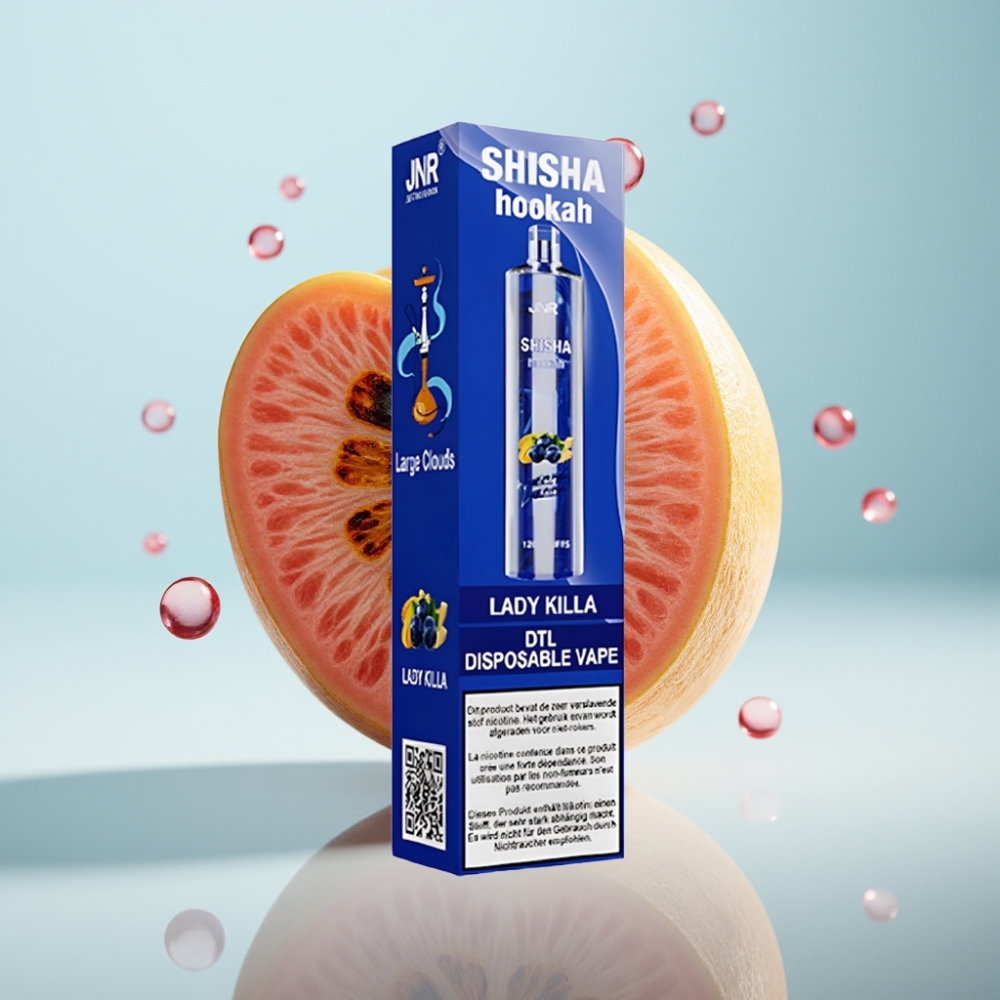JNR Shisha Hookah 12000 Puffs Disposable Vape Lady Killa, 24ml, 0.6Ω, Type-C