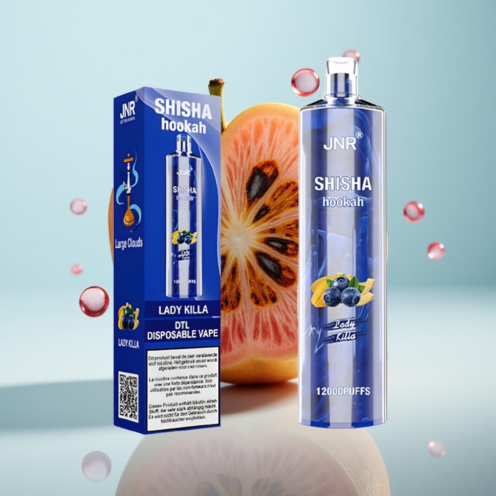 JNR Shisha Hookah 12000 Puffs Disposable Vape Lady Killa, 24ml, 0.6Ω, Type-C