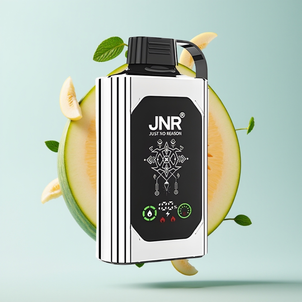 JNR Shisha Hookah Box 20500 Puffs Disposable Vape Dual Melon Mint, HD Display, 1000mAh, Type-C