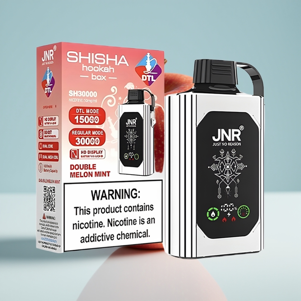 JNR Shisha Hookah Box 20500 Puffs Disposable Vape Dual Mesh Coil Type-C 25ml Double Apple