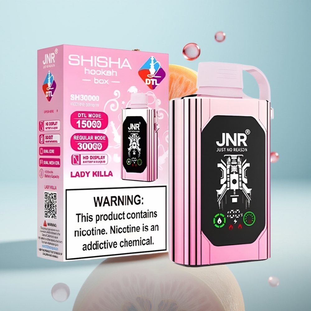 JNR Shisha Hookah Box 20500 Puffs Disposable Vape Lady Killa, 25ml, 1000mAh, Type-C