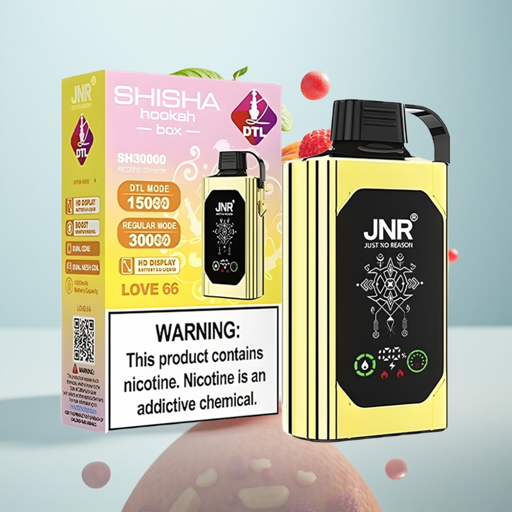 JNR Shisha Hookah Box 20500 Puffs Disposable Vape Love 66, 25ml, 1000mAh, Type-C