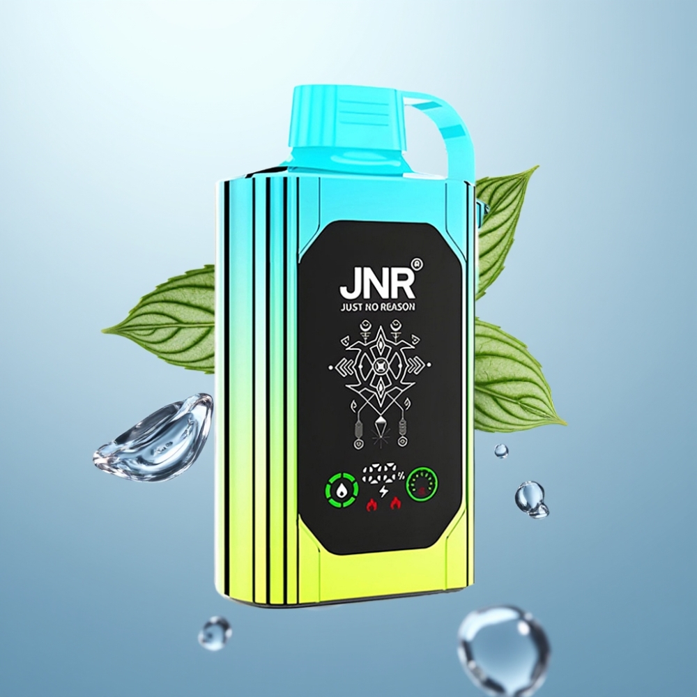 JNR Shisha Hookah Box 20500 Puffs Disposable Vape Zilā Melleņu Mētra, 25ml, Type-C