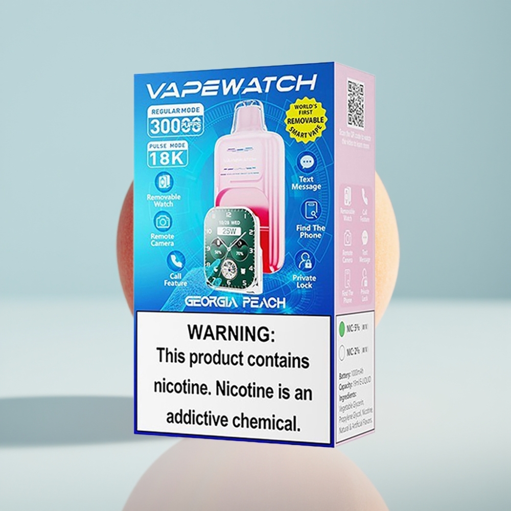 JNR VapeWatch 30000 Puffs Disposable Vape Džordžijas Persiks 1000mAh Type-C