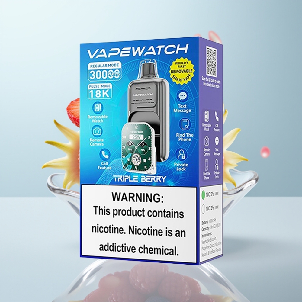 JNR VapeWatch 30000 Puffs Disposable Vape Triple Berry, 19mL, 5%, Type-C