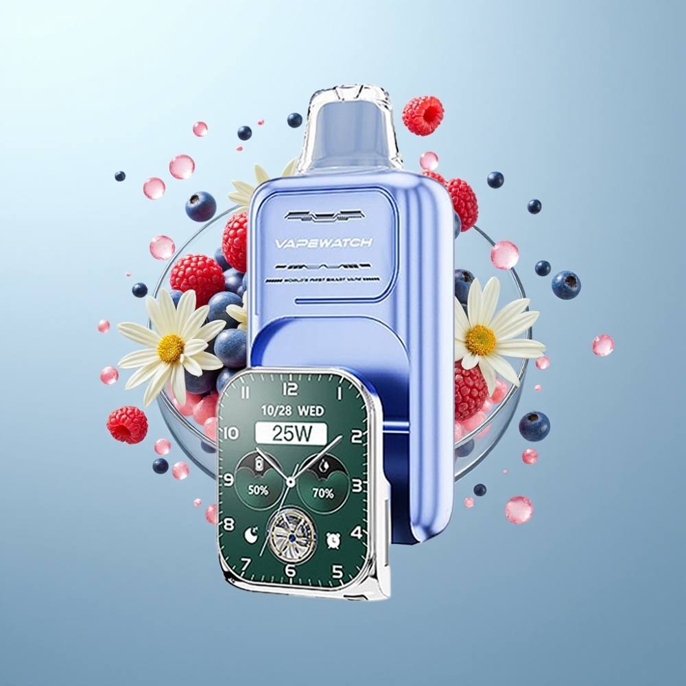 JNR VapeWatch 30000 Puffs Izmērīts Disposable Vape Blue Razz Ice, 1000mAh, 19mL, 5%