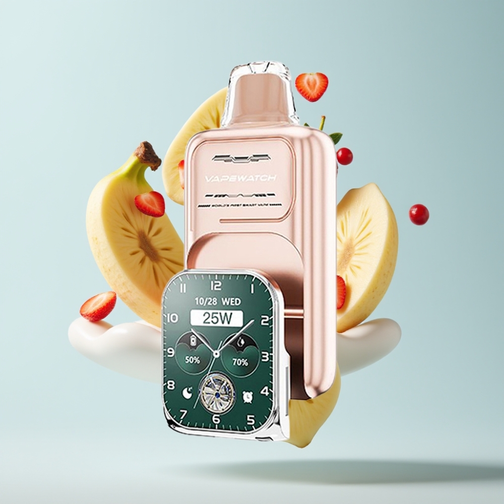 JNR VapeWatch 30 000 pūšanas Disposable Vape Zemeņu Banāns 19mL 5%