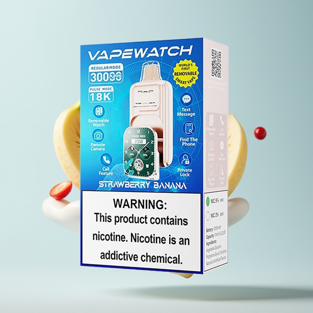 JNR VapeWatch 30 000 pūšanas Disposable Vape Zemeņu Banāns 19mL 5%