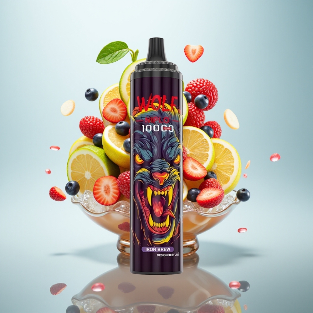 JNR Wolf Niplo 10000 Puffs Disposable Vape Iron Brew 20ml 5% Type-C