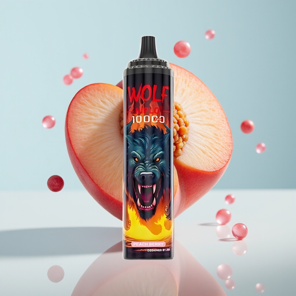 JNR Wolf Niplo 10000 Puffs Disposable Vape Persiku Ogļu 20ml 5% Type-C