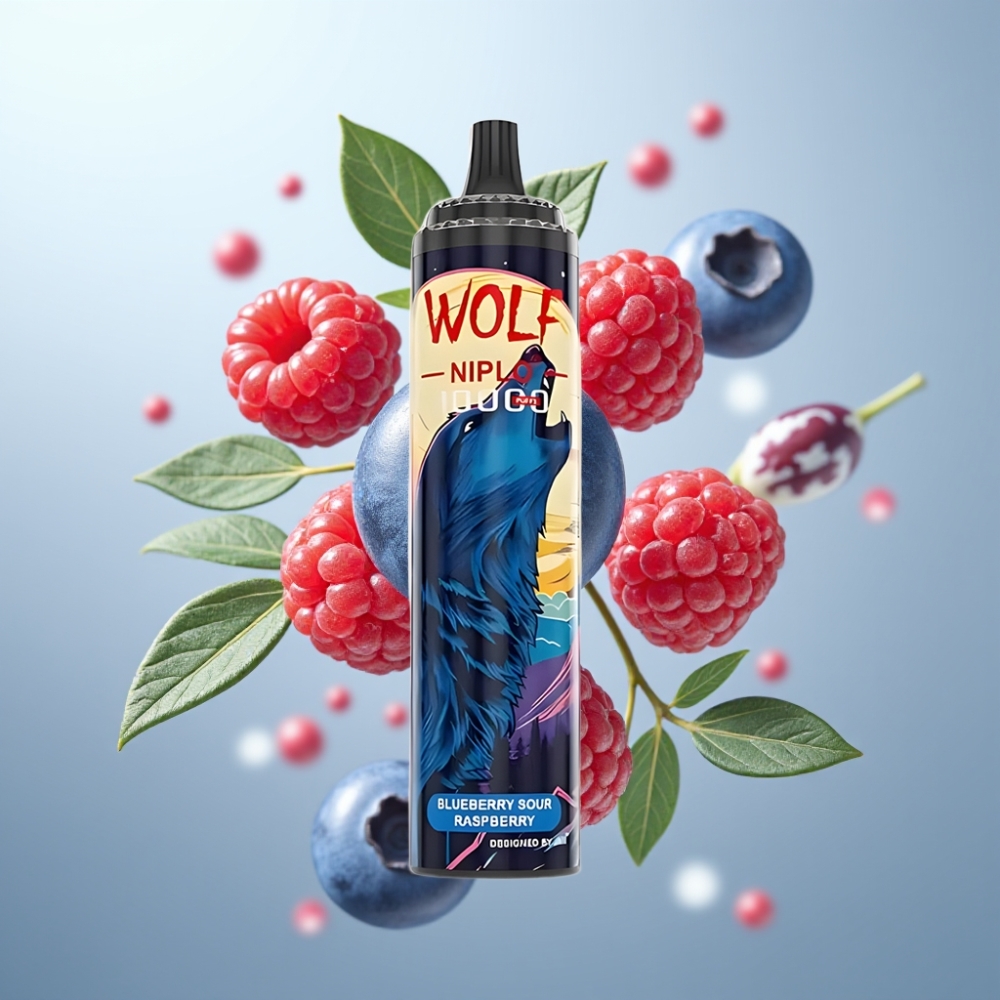JNR Wolf Niplo 10000 Puffs Disposable Veips Zilā Ožu Aveņu 20ml 5%
